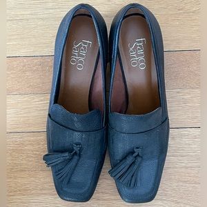 Franco Sarto Women’s Rome Pumps Size 9.5 Tassels Loafer Chunky Heel Black